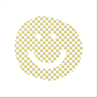 Smiley Face Pattern Illuminating Yellow Posters and Art